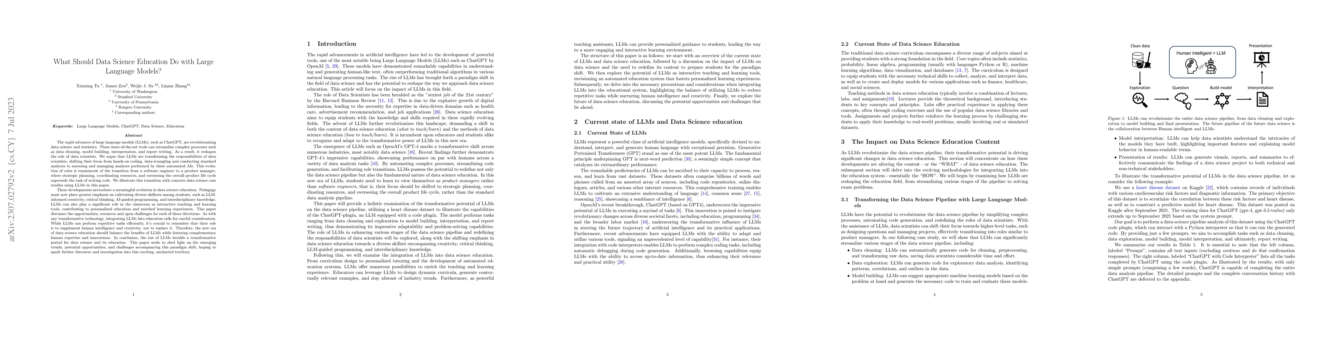 Thumbnail for What Should Data Science Education Do with Large Language Models?