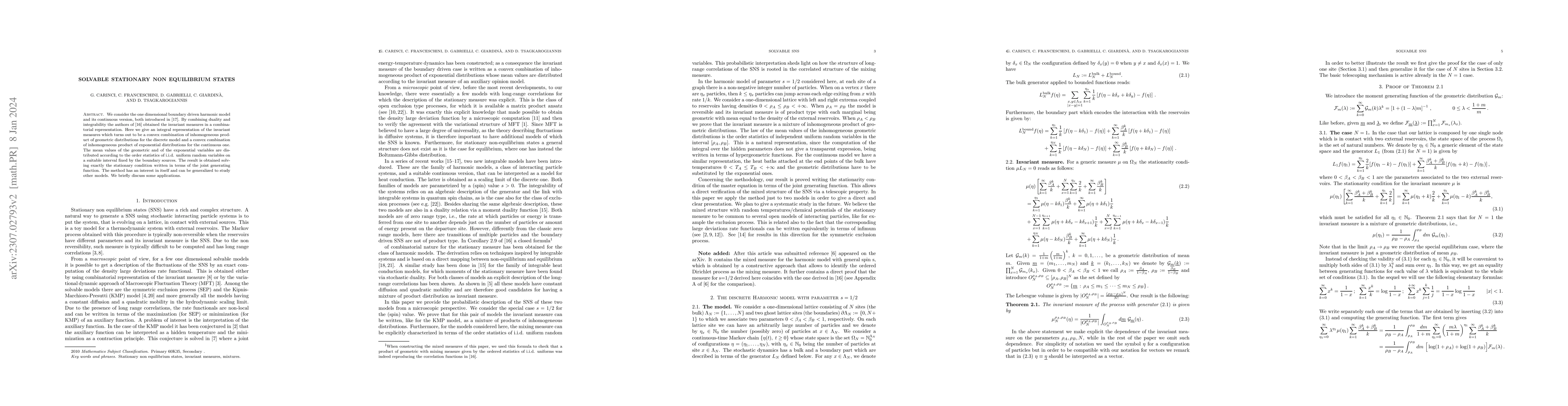 Thumbnail for Solvable stationary non equilibrium states