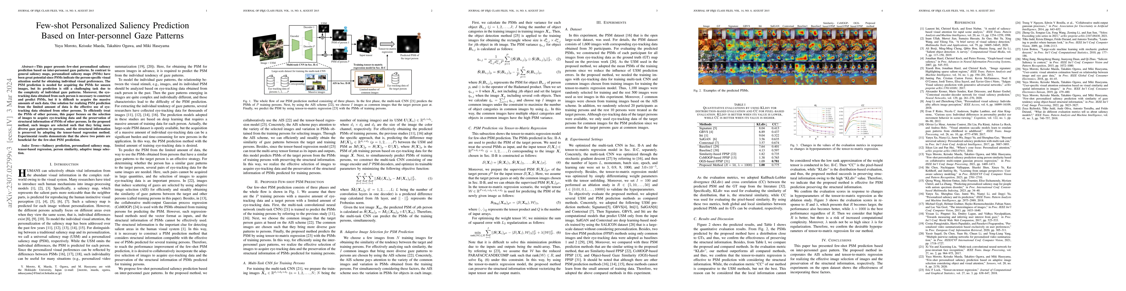 Thumbnail for Few-shot Personalized Saliency Prediction Based on Inter-personnel Gaze
  Patterns