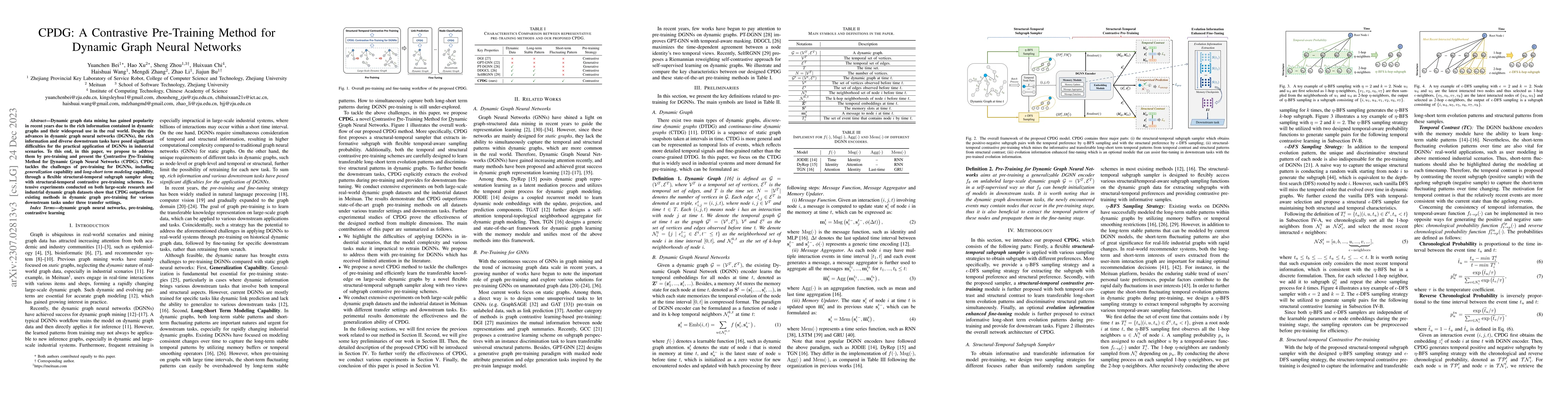 Thumbnail for CPDG: A Contrastive Pre-Training Method for Dynamic Graph Neural
  Networks