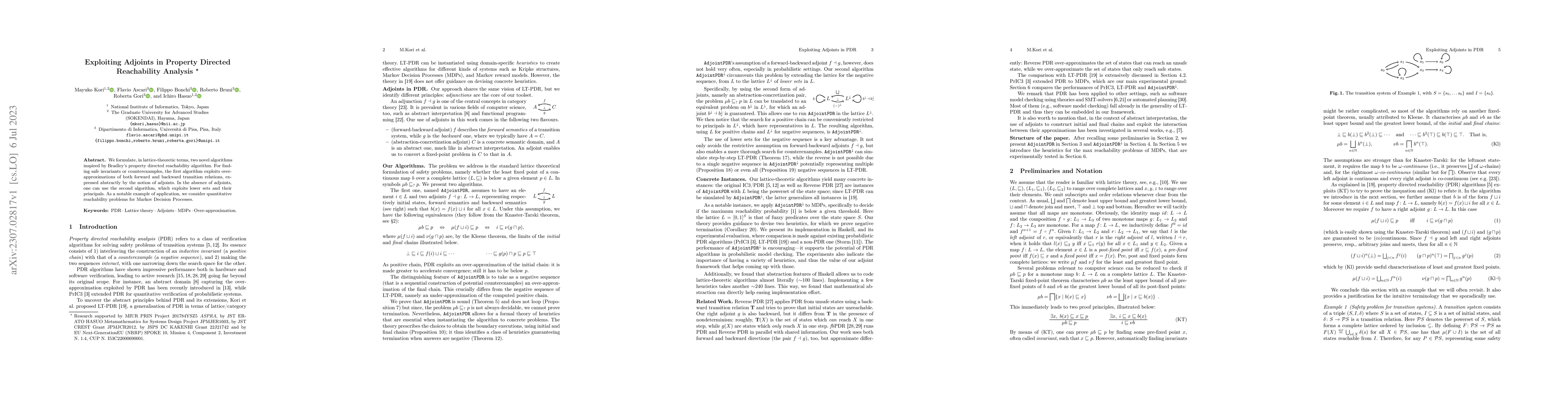 Thumbnail for Exploiting Adjoints in Property Directed Reachability Analysis