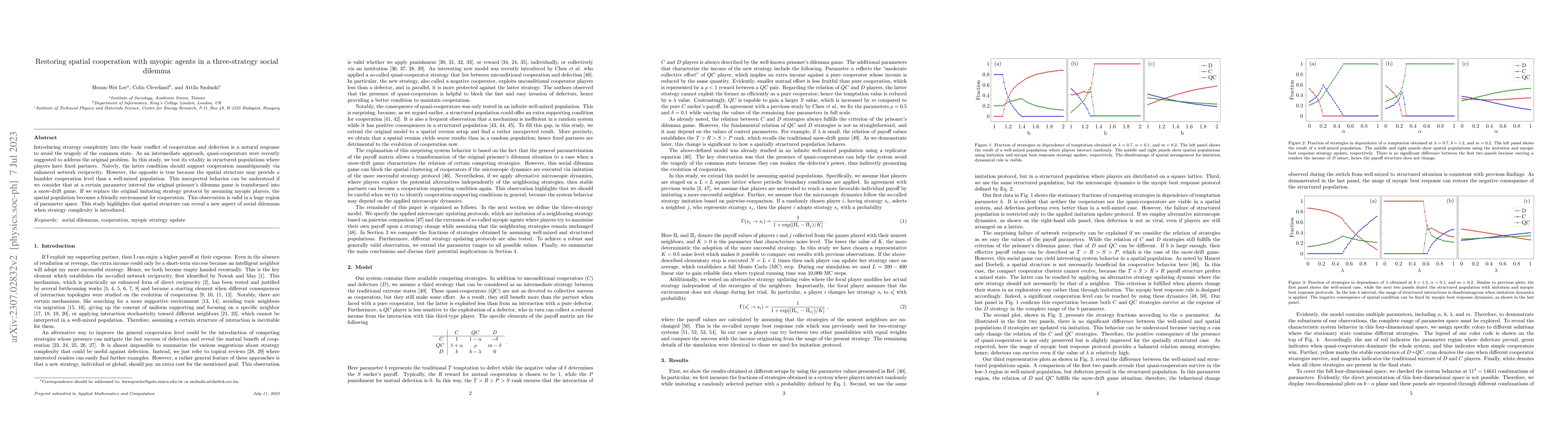 Thumbnail for Restoring spatial cooperation with myopic agents in a three-strategy
  social dilemma