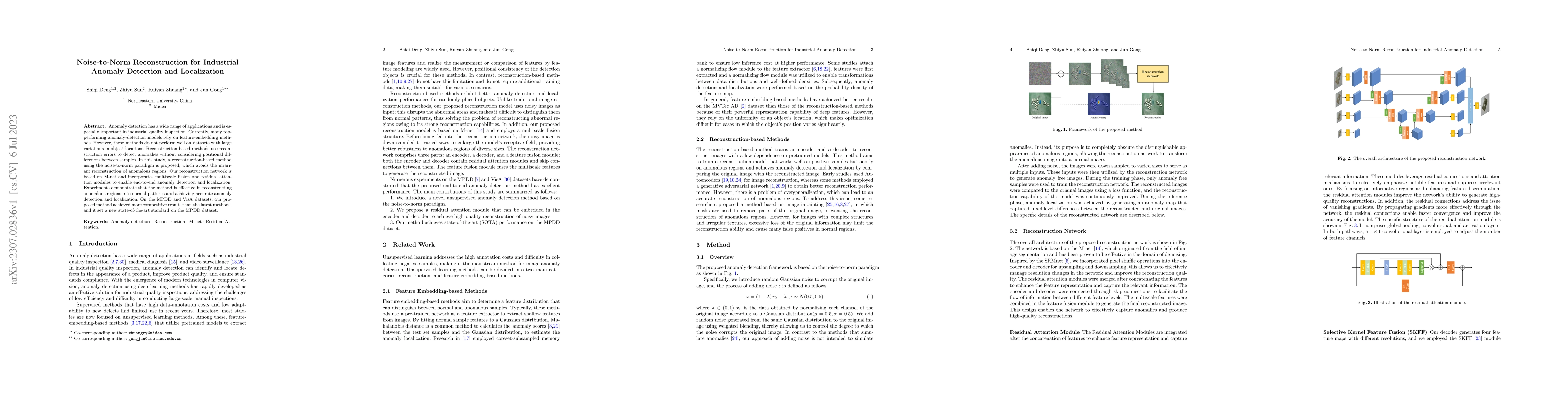 Thumbnail for Noise-to-Norm Reconstruction for Industrial Anomaly Detection and
  Localization