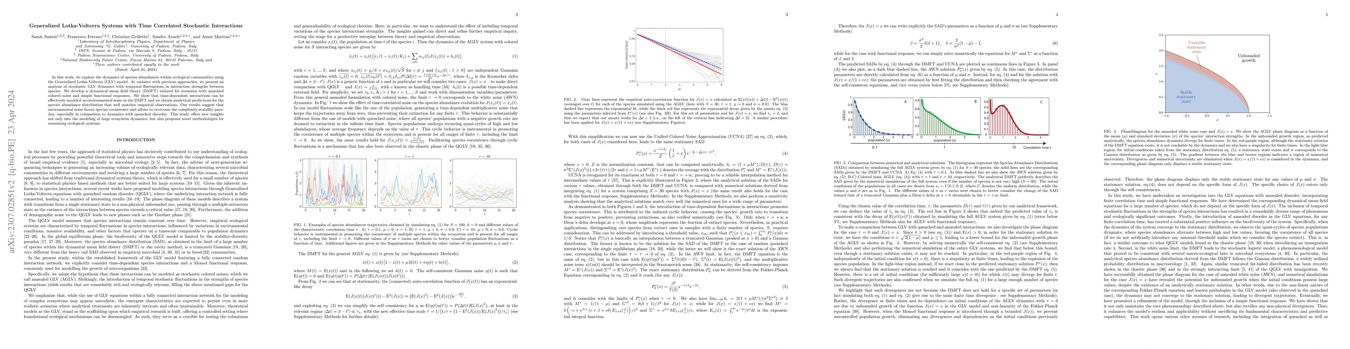 Thumbnail for Generalized Lotka-Volterra Systems with Time Correlated Stochastic
  Interactions