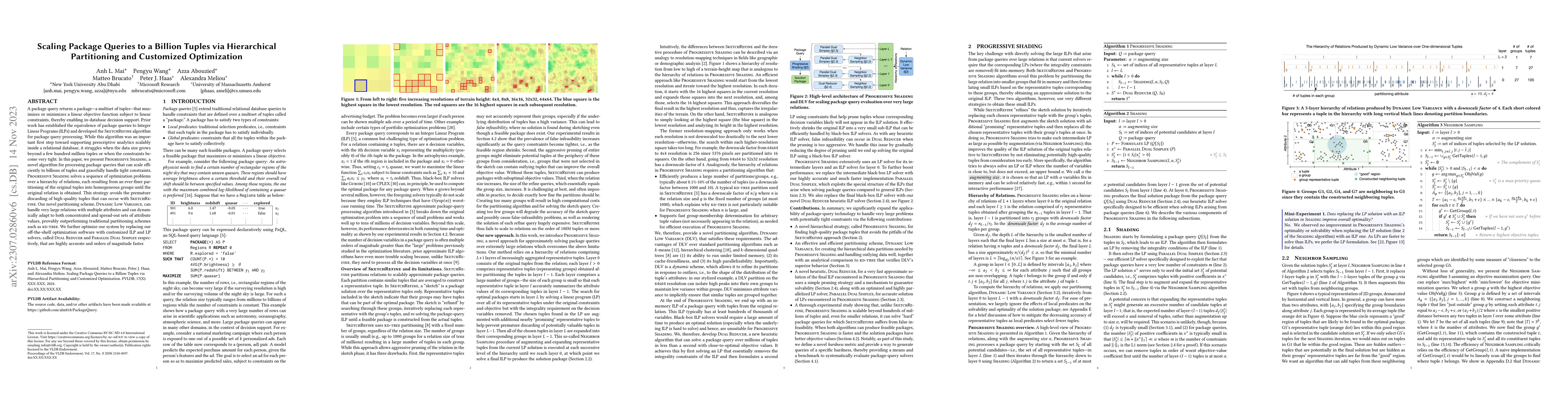 Thumbnail for Scaling Package Queries to a Billion Tuples via Hierarchical
  Partitioning and Customized Optimization