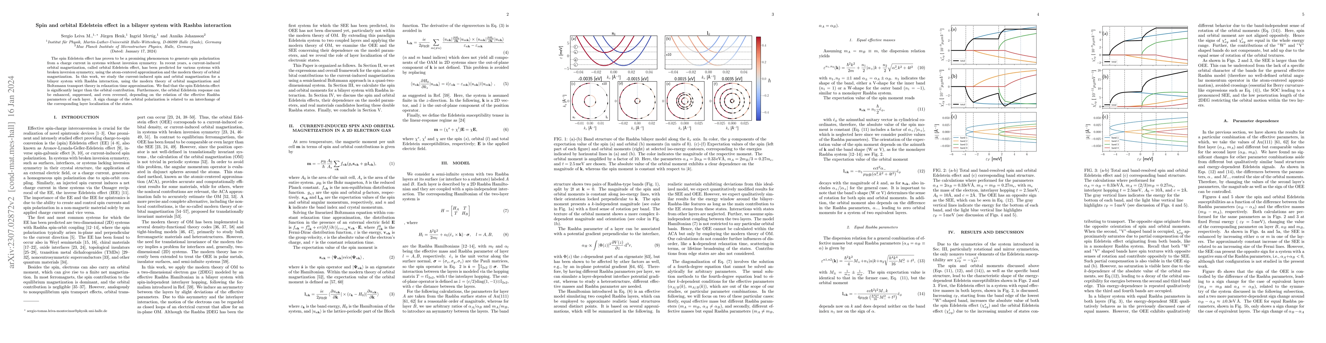 Thumbnail for Spin and orbital Edelstein effect in a bilayer system with Rashba
  interaction
