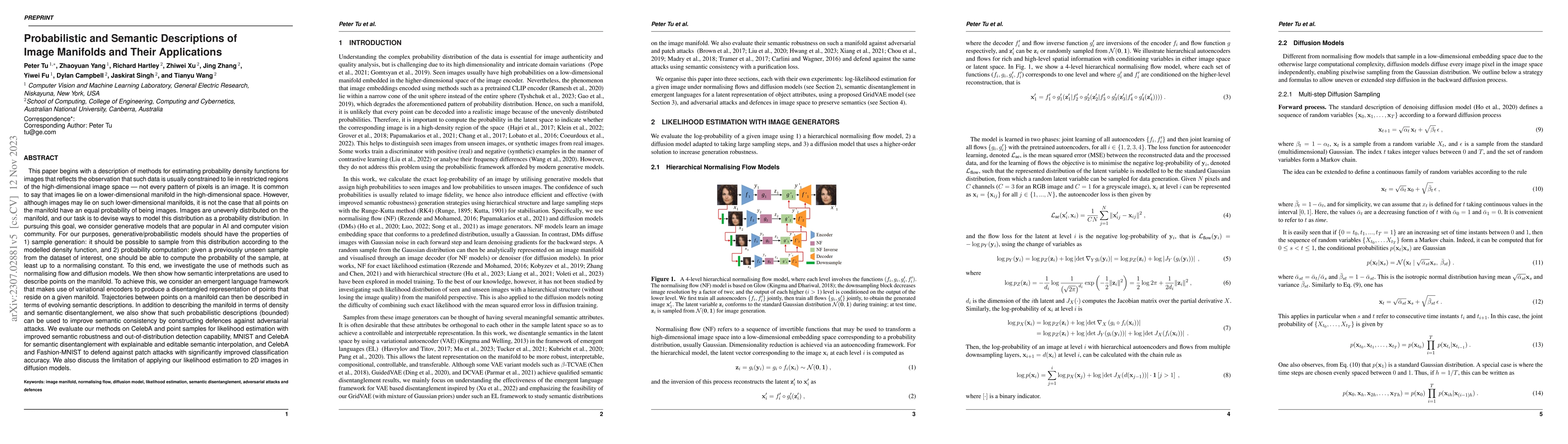 Thumbnail for Probabilistic and Semantic Descriptions of Image Manifolds and Their
  Applications