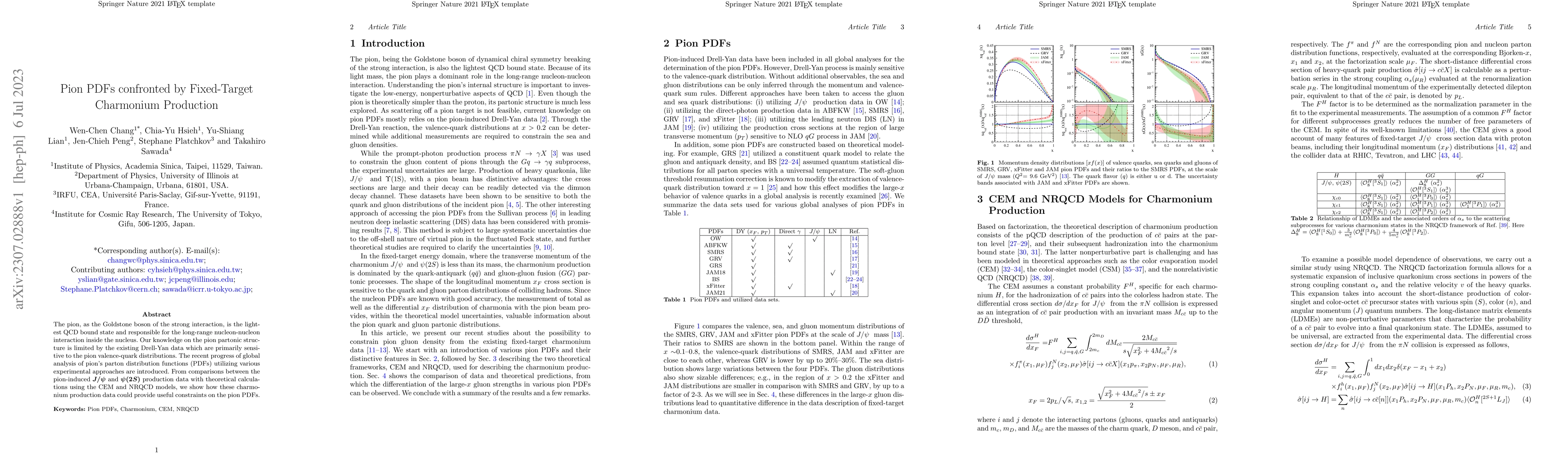 Thumbnail for Pion PDFs confronted by Fixed-Target Charmonium Production