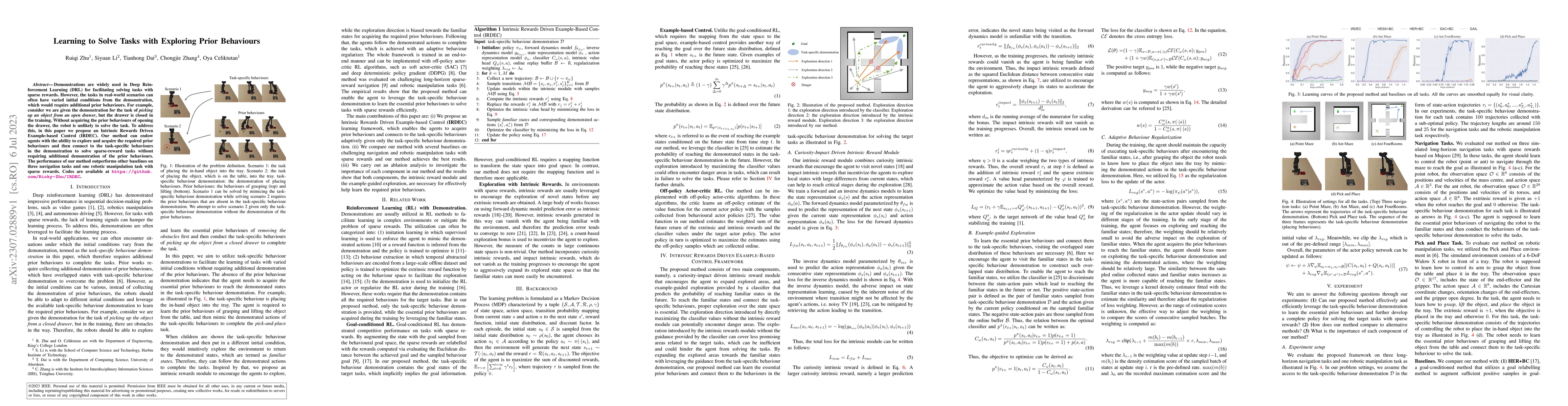 Thumbnail for Learning to Solve Tasks with Exploring Prior Behaviours