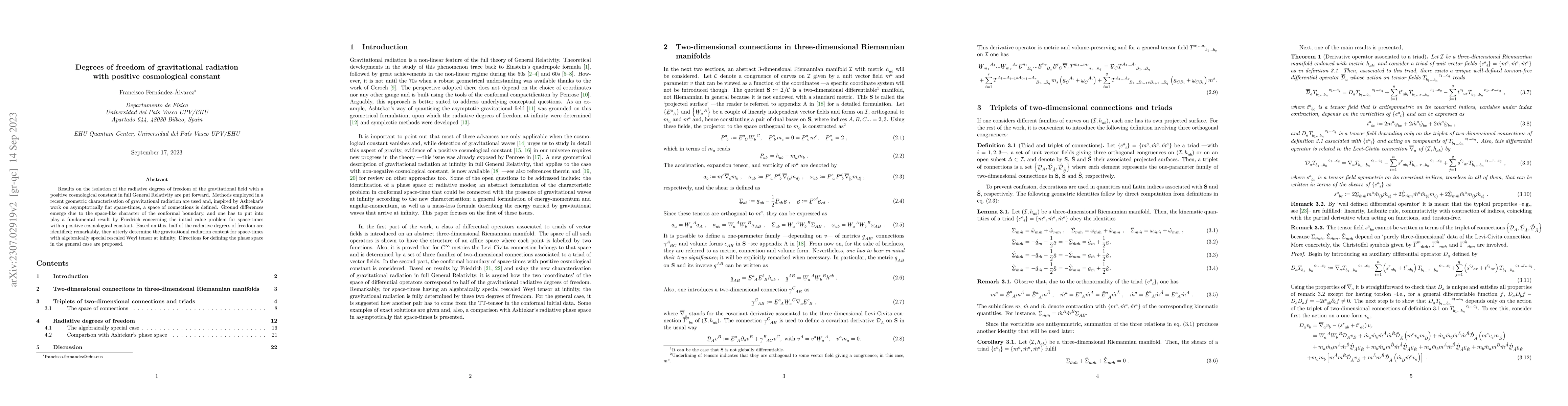 Thumbnail for Degrees of freedom of gravitational radiation with positive cosmological
  constant