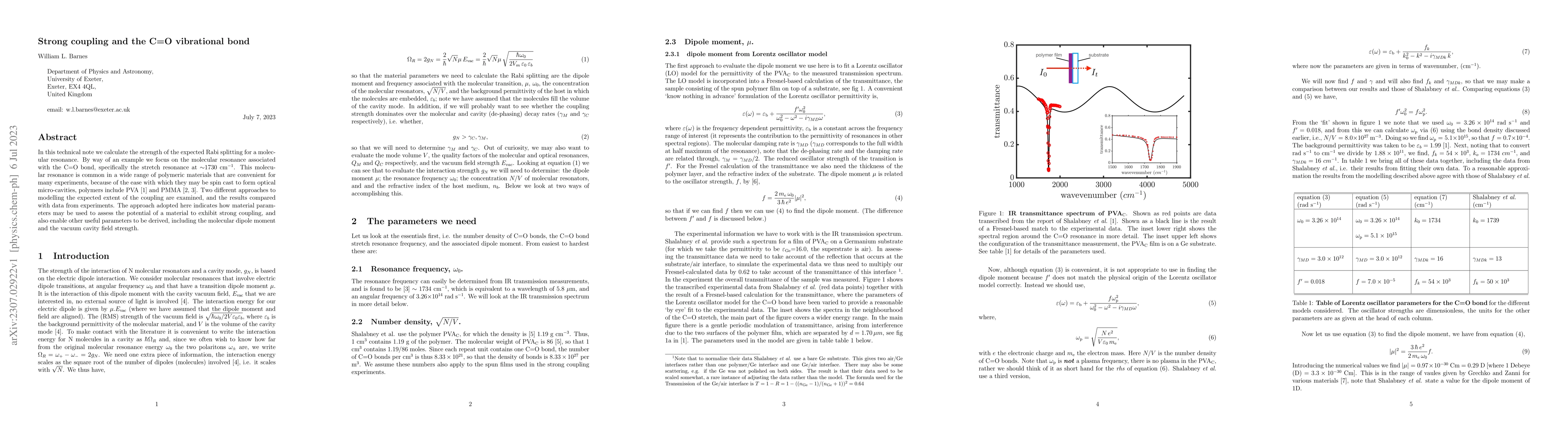 Thumbnail for Strong coupling and the C=O vibrational bond