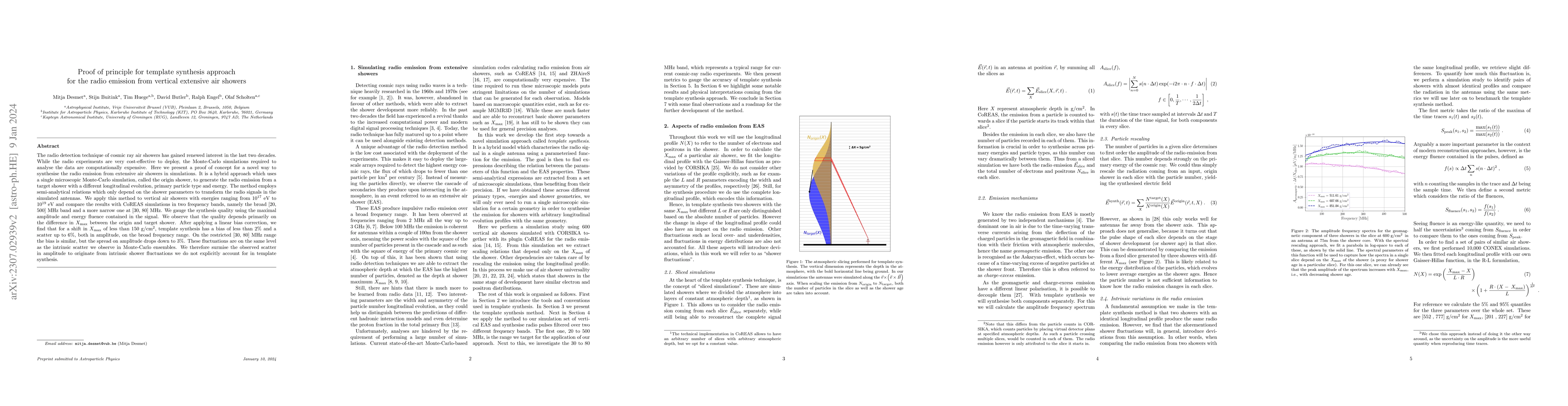 Thumbnail for Proof of principle for template synthesis approach for the radio
  emission from vertical extensive air showers