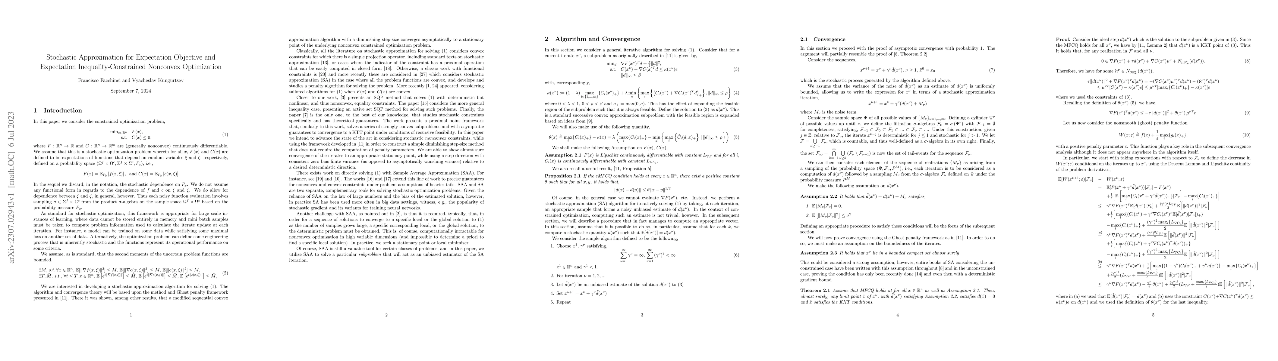 Thumbnail for Stochastic Approximation for Expectation Objective and Expectation
  Inequality-Constrained Nonconvex Optimization