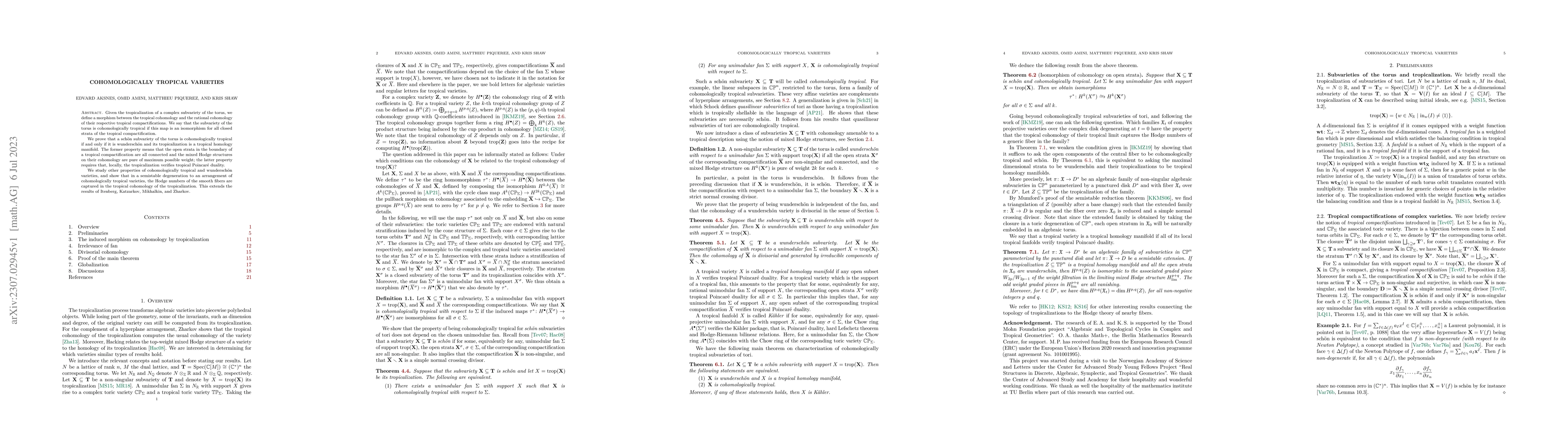 Thumbnail for Cohomologically tropical varieties