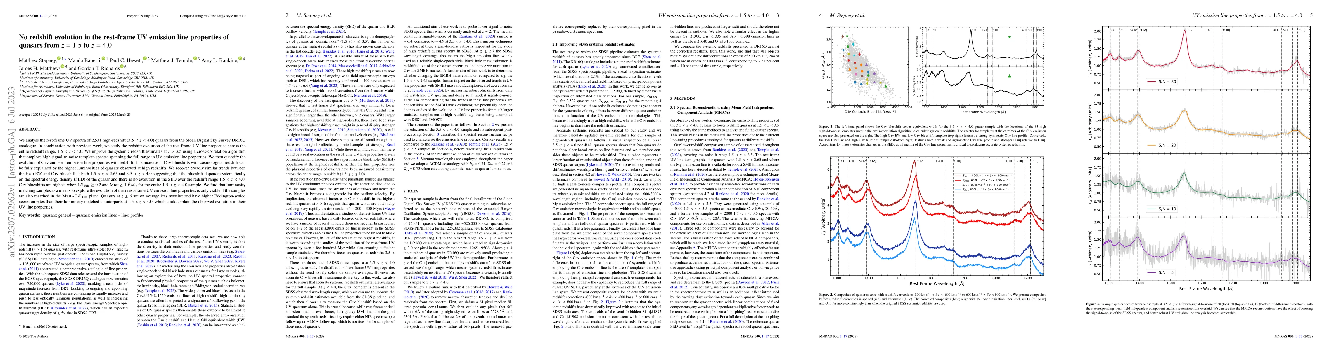 Thumbnail for No redshift evolution in the rest-frame UV emission line properties of
  quasars from z=1.5 to z=4.0