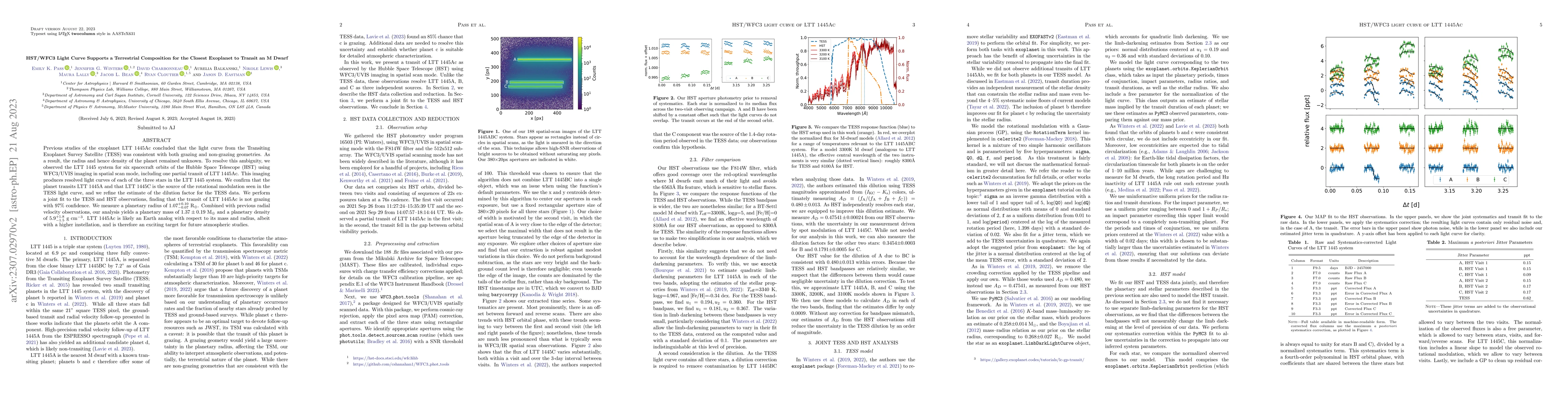 Thumbnail for HST/WFC3 Light Curve Supports a Terrestrial Composition for the Closest
  Exoplanet to Transit an M Dwarf