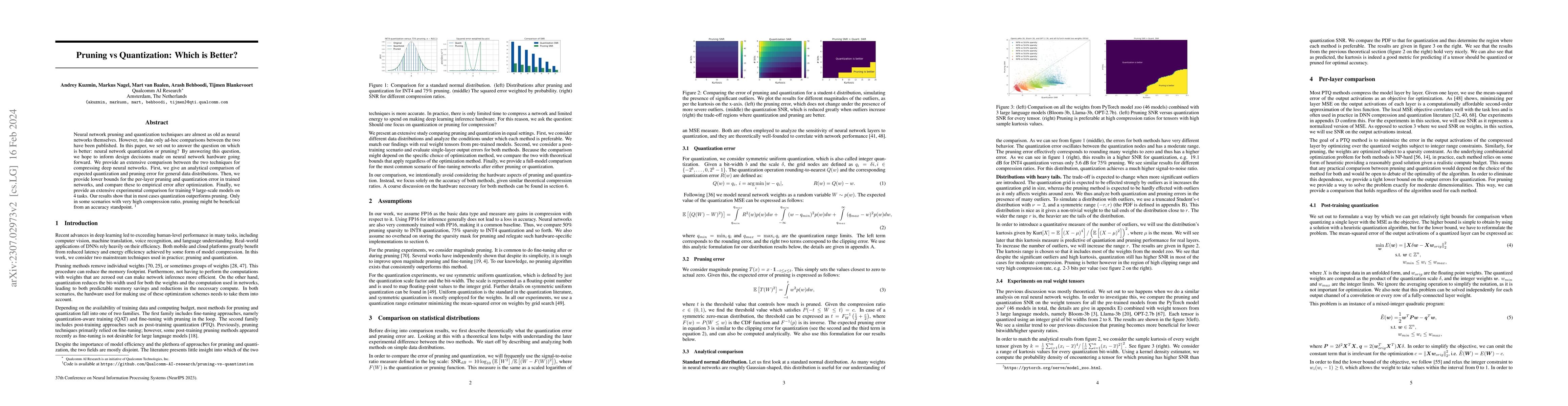 Thumbnail for Pruning vs Quantization: Which is Better?