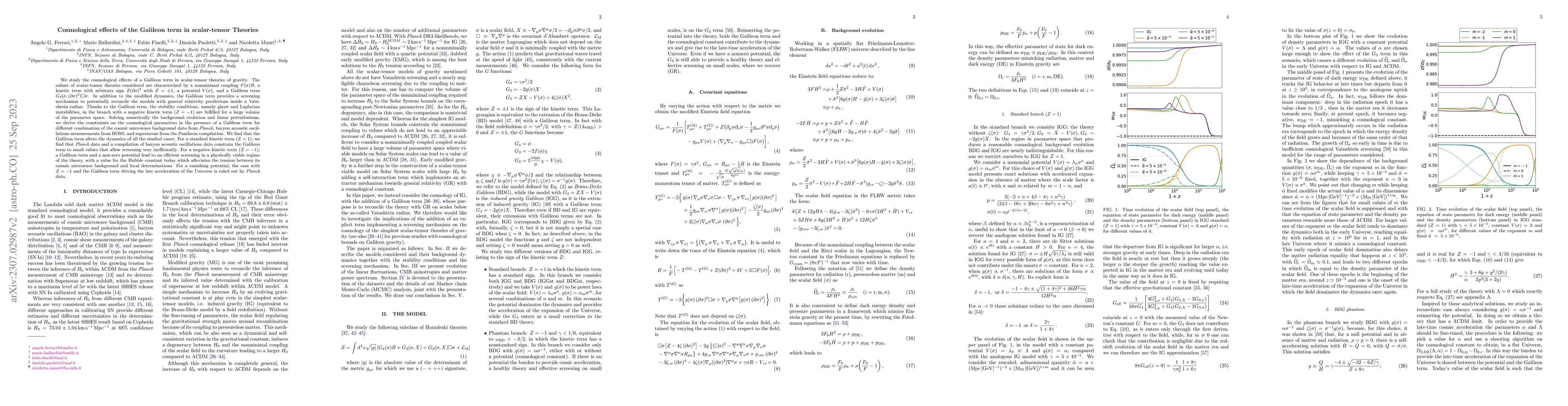 Thumbnail for Cosmological effects of the Galileon term in Scalar-Tensor Theories