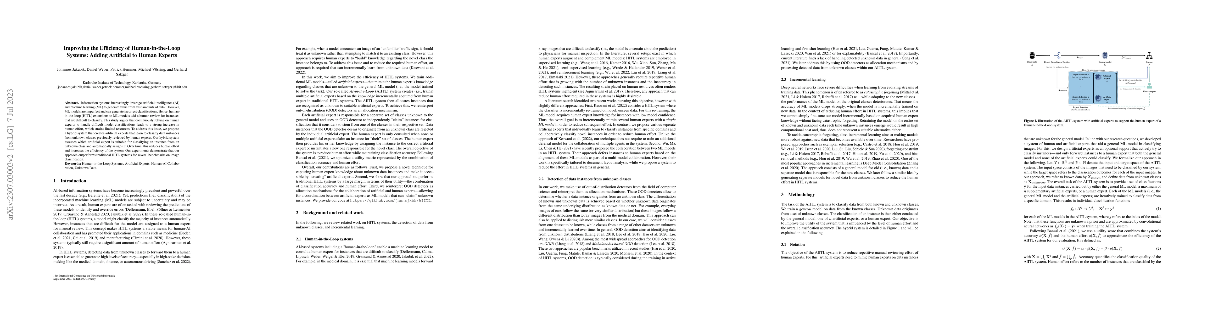 Thumbnail for Improving the Efficiency of Human-in-the-Loop Systems: Adding Artificial
  to Human Experts