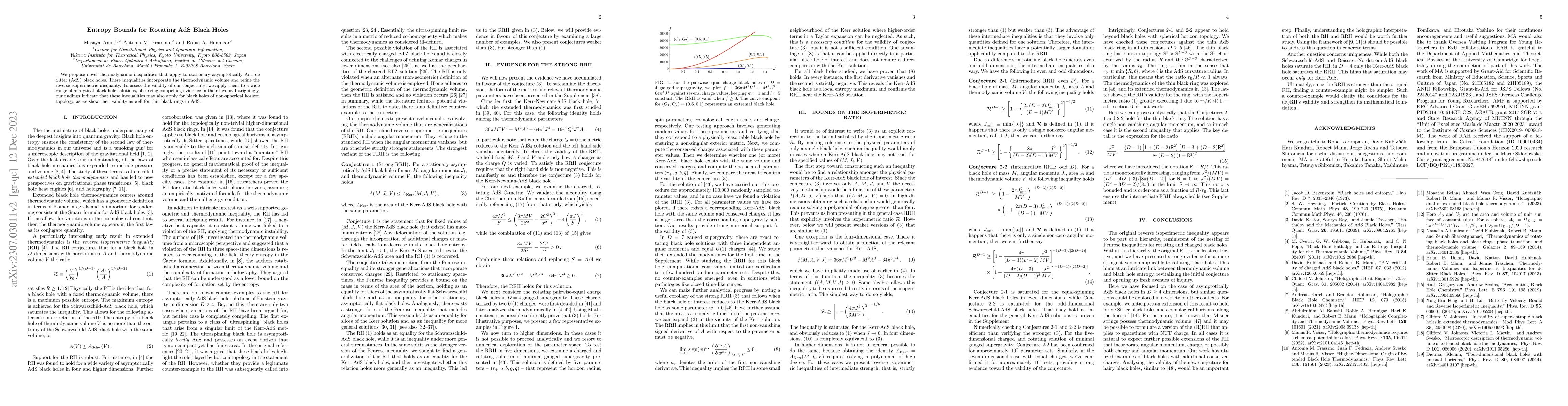 Thumbnail for Entropy Bounds for Rotating AdS Black Holes