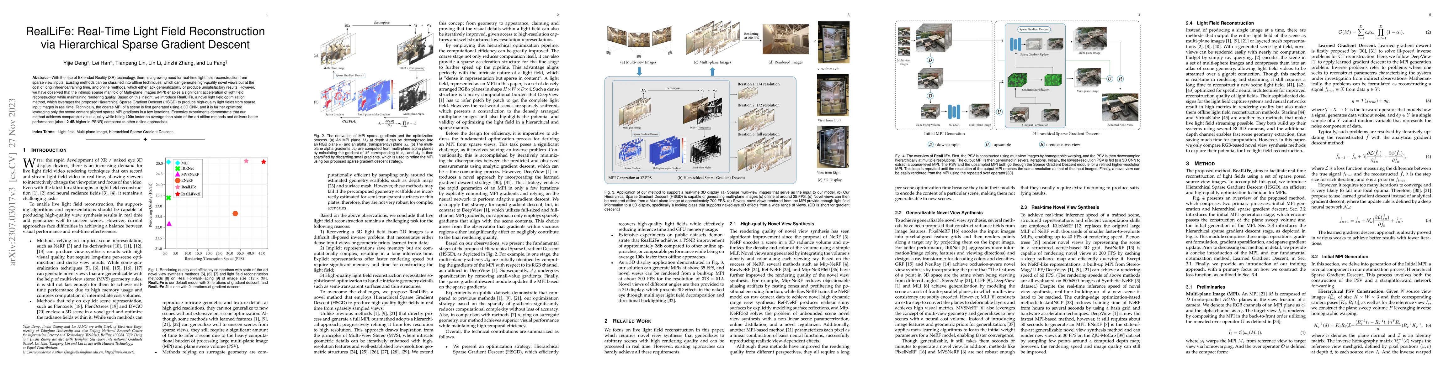 Thumbnail for RealLiFe: Real-Time Light Field Reconstruction via Hierarchical Sparse
  Gradient Descent
