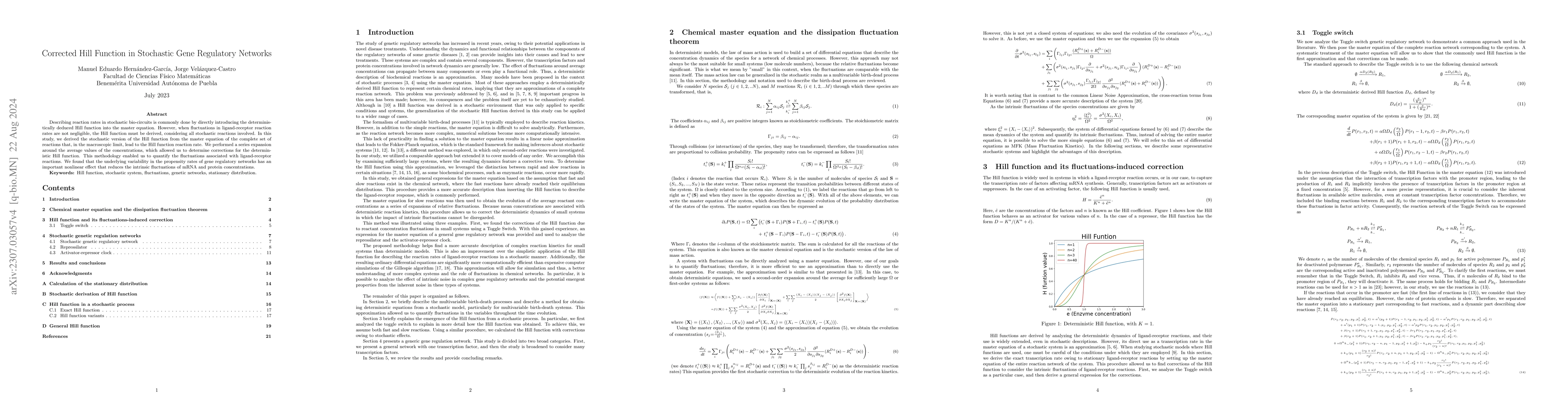 Thumbnail for Corrected Hill Function in Stochastic Gene Regulatory Networks