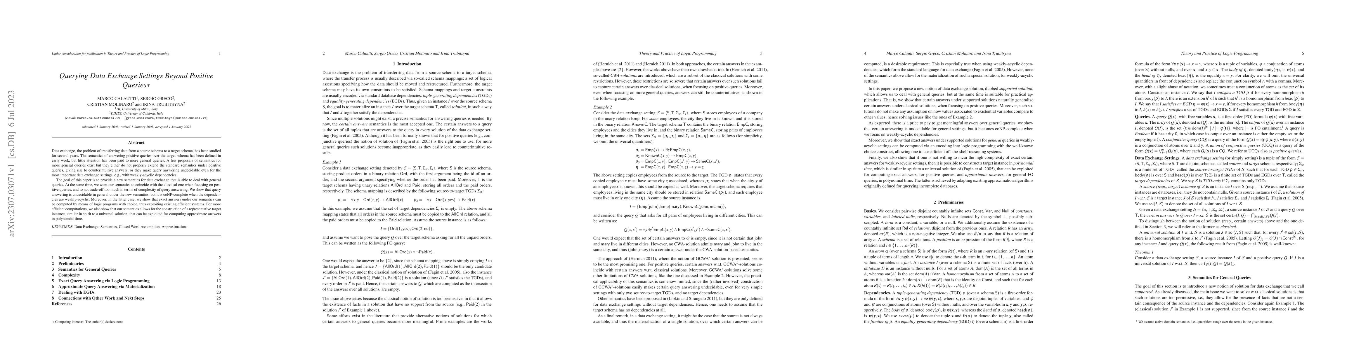 Thumbnail for Querying Data Exchange Settings Beyond Positive Queries