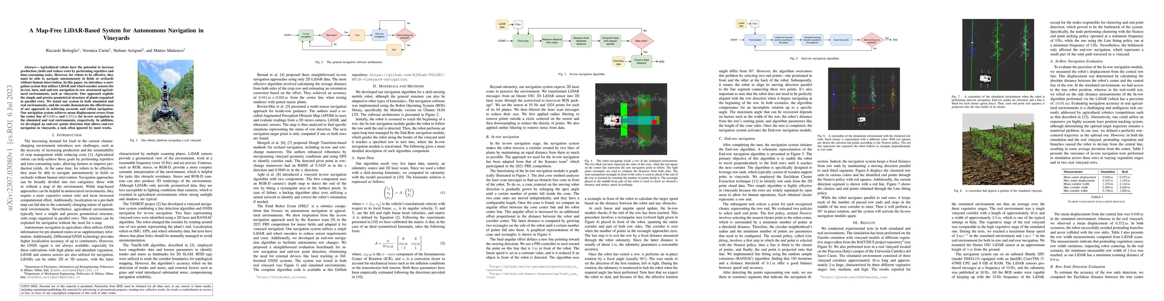 Thumbnail for A Map-Free LiDAR-Based System for Autonomous Navigation in Vineyards