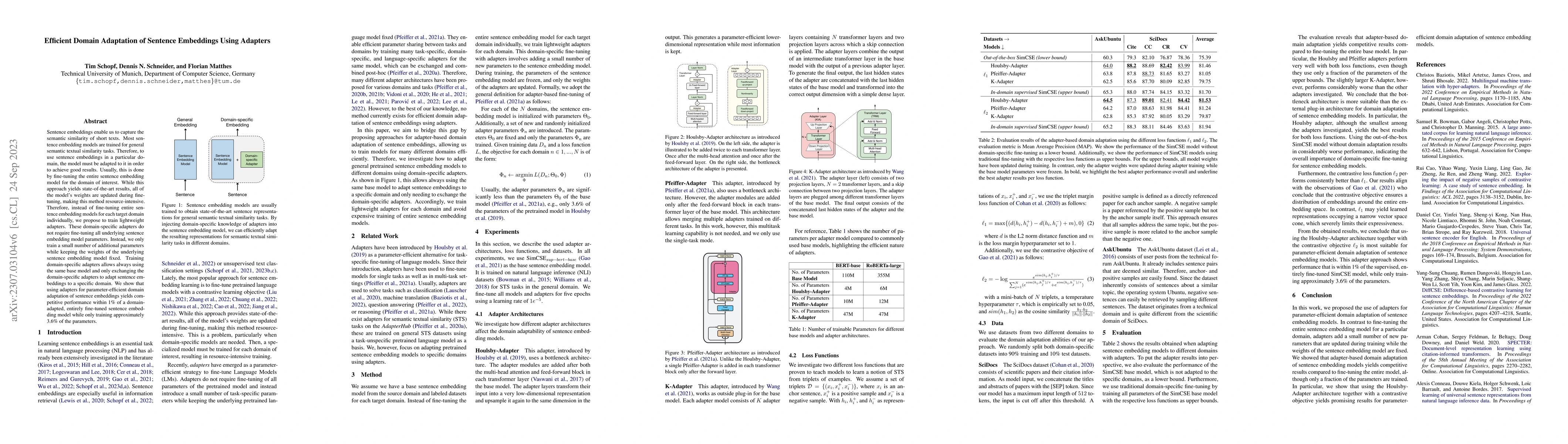 Thumbnail for Efficient Domain Adaptation of Sentence Embeddings Using Adapters
