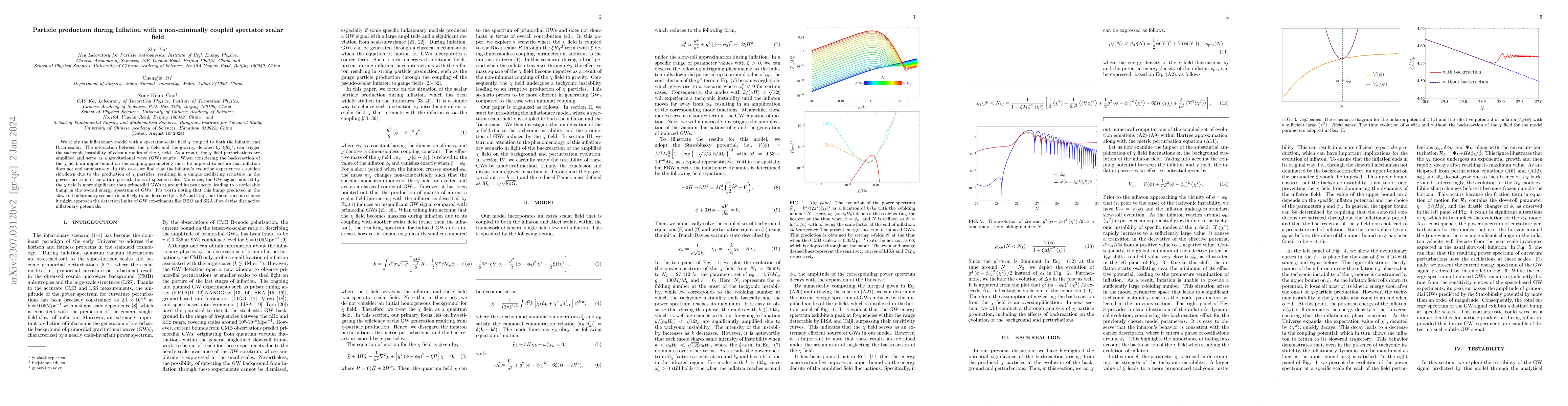 Thumbnail for Particle production during Inflation with a non-minimally coupled
  spectator scalar field