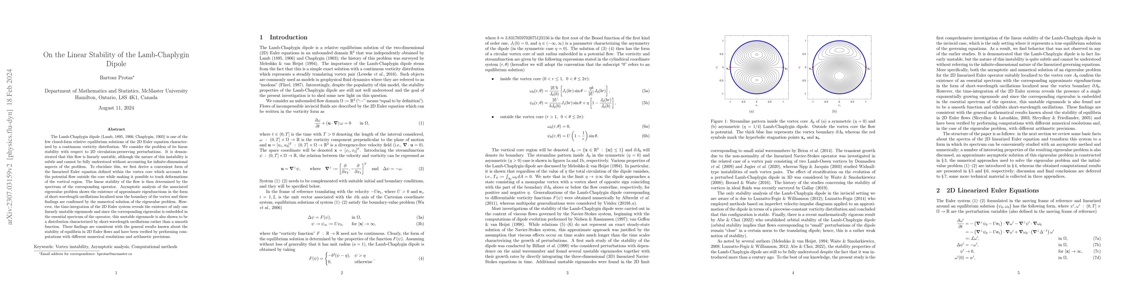 Thumbnail for On the Linear Stability of the Lamb-Chaplygin Dipole