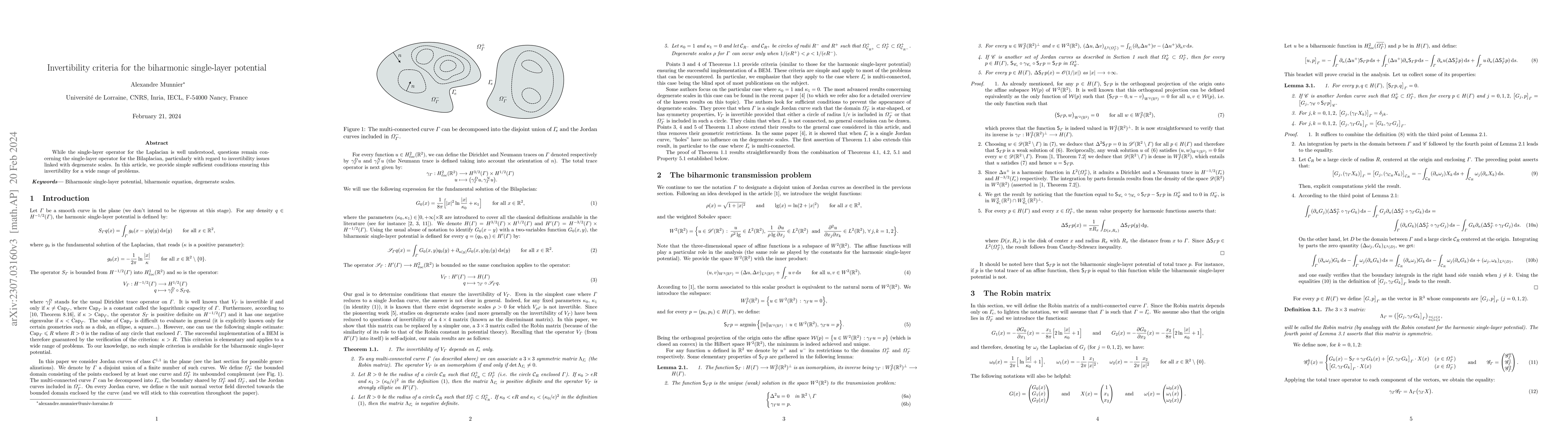 Thumbnail for Invertibility criteria for the biharmonic single-layer potential