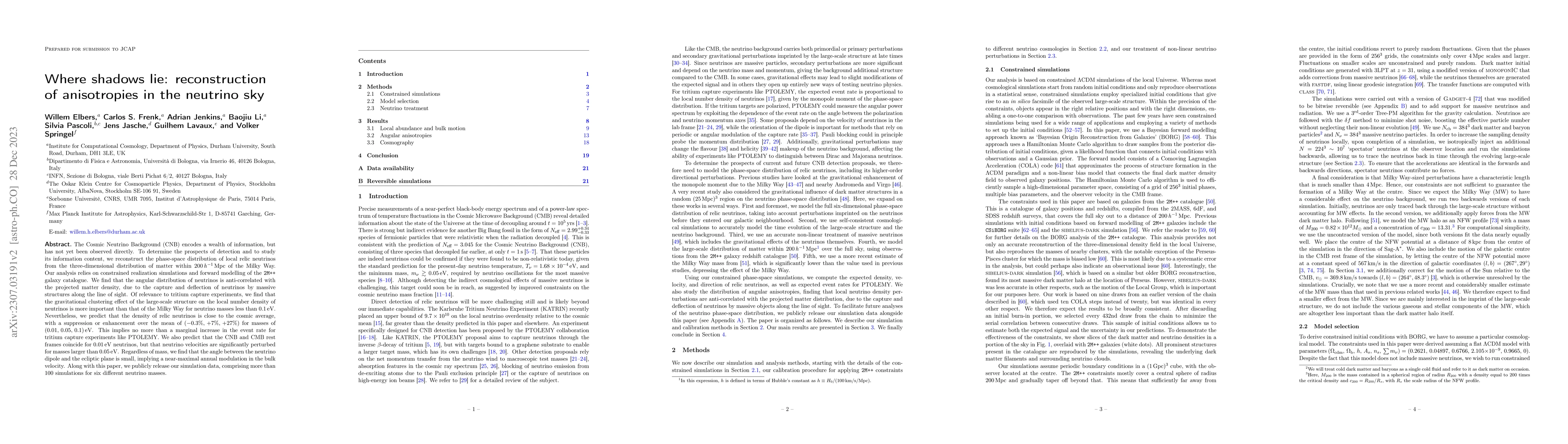 Thumbnail for Where shadows lie: reconstruction of anisotropies in the neutrino sky