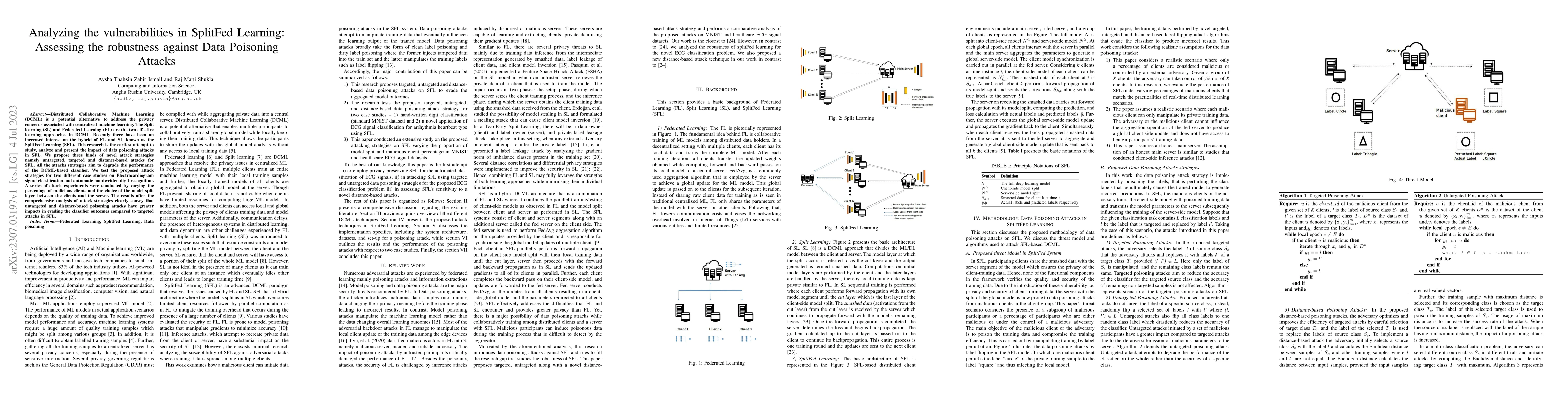 Thumbnail for Analyzing the vulnerabilities in SplitFed Learning: Assessing the
  robustness against Data Poisoning Attacks