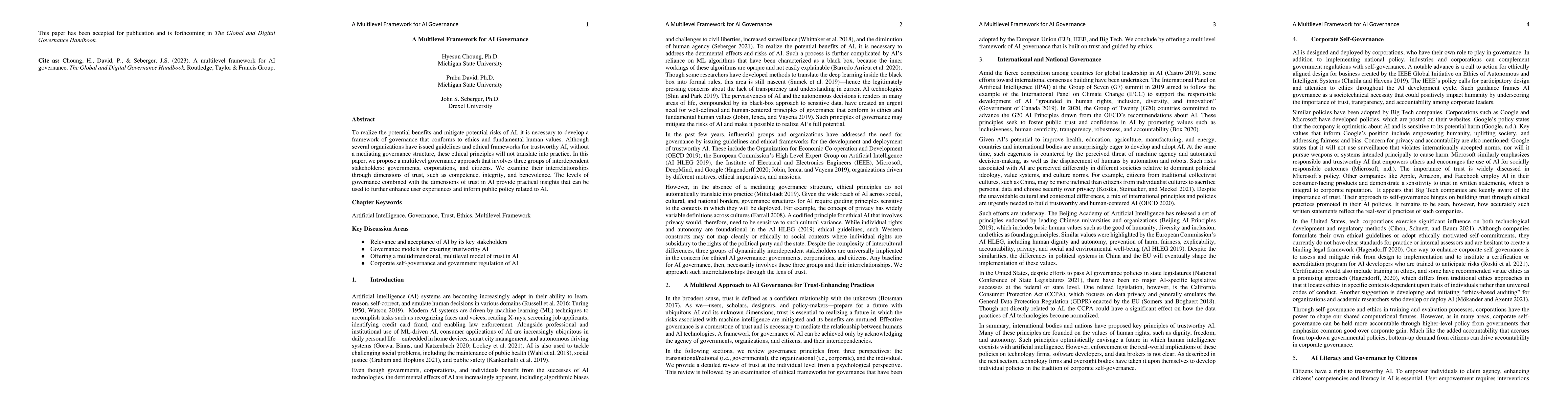 Thumbnail for A multilevel framework for AI governance
