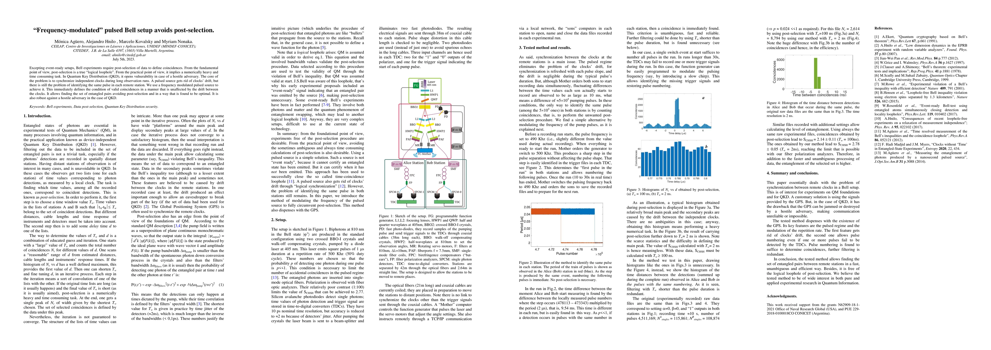 Thumbnail for 'Frequency-modulated' pulsed Bell setup avoids post-selection
