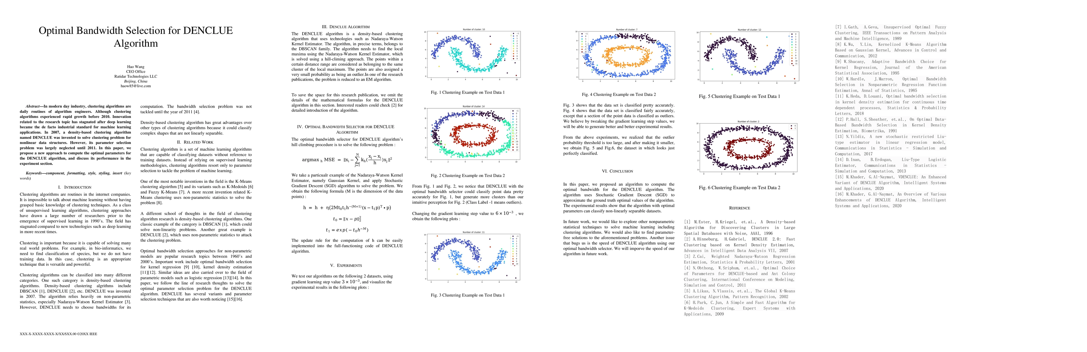Thumbnail for Optimal Bandwidth Selection for DENCLUE Algorithm