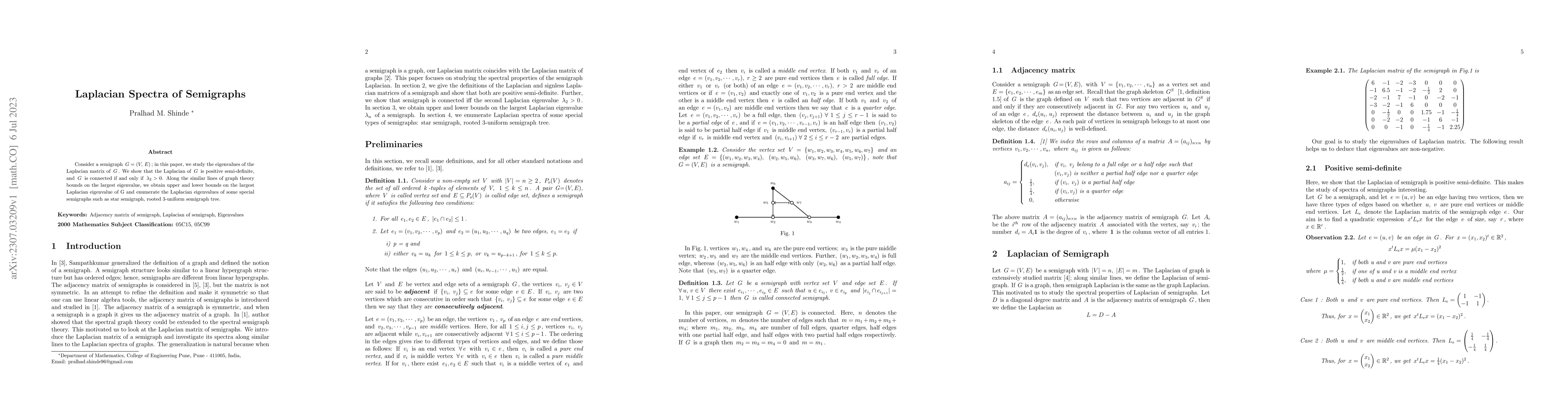 Thumbnail for Laplacian Spectra of Semigraphs