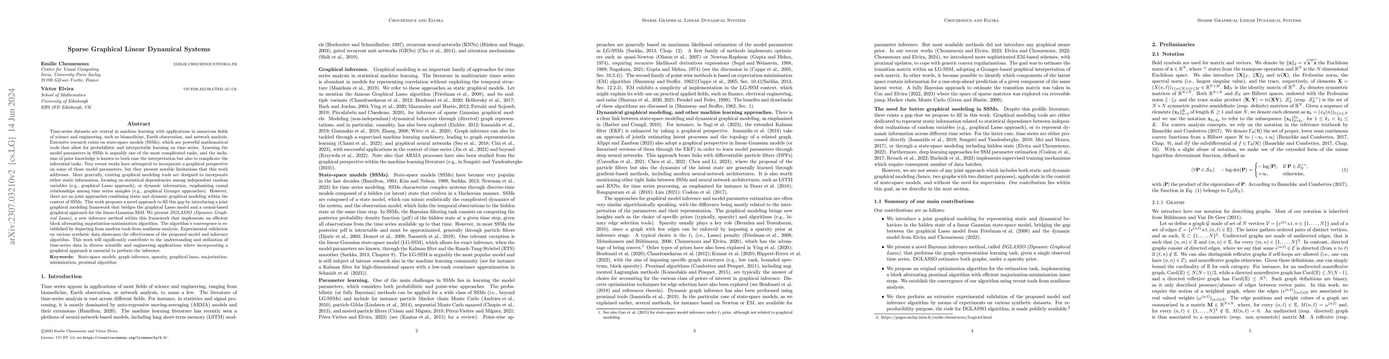 Thumbnail for Sparse Graphical Linear Dynamical Systems