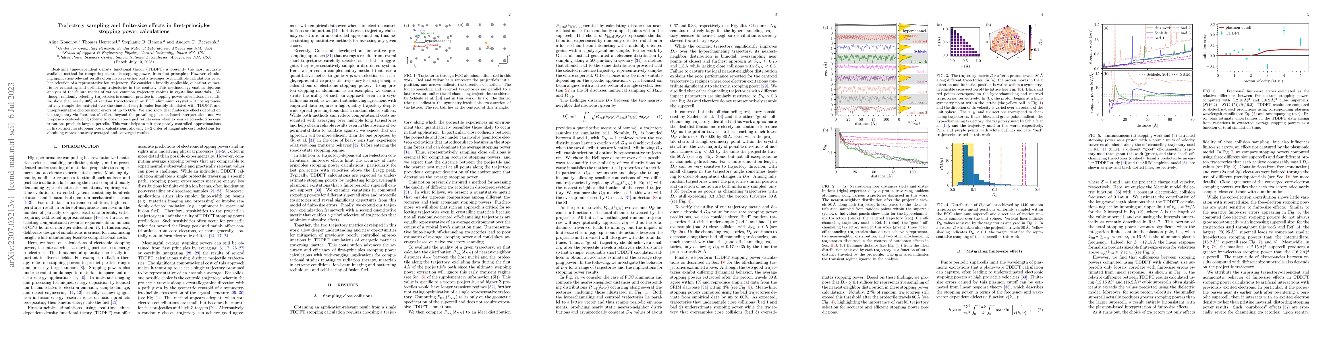 Thumbnail for Trajectory sampling and finite-size effects in first-principles stopping
  power calculations