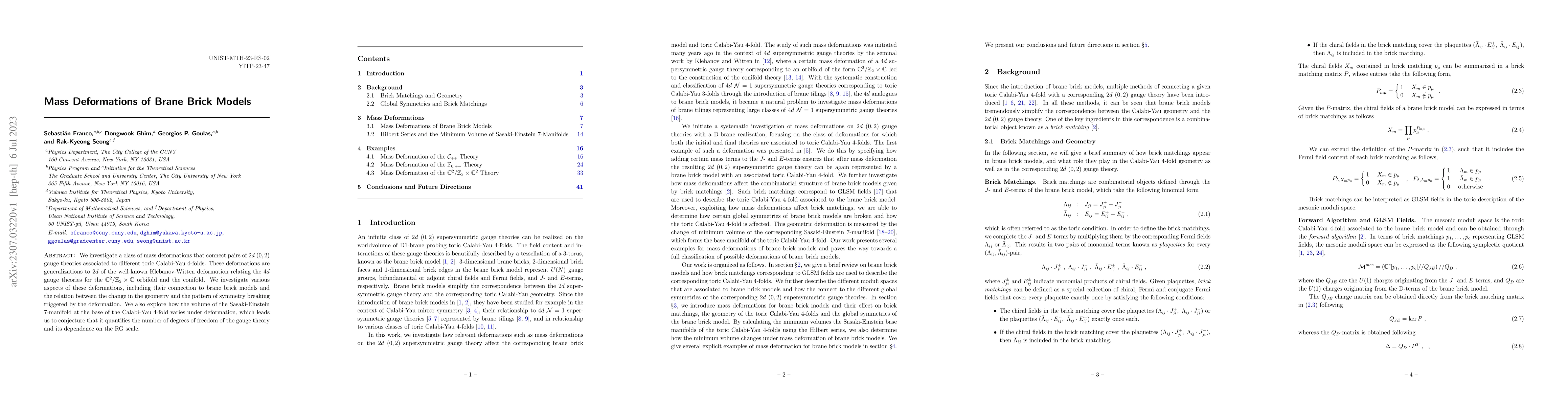 Thumbnail for Mass Deformations of Brane Brick Models