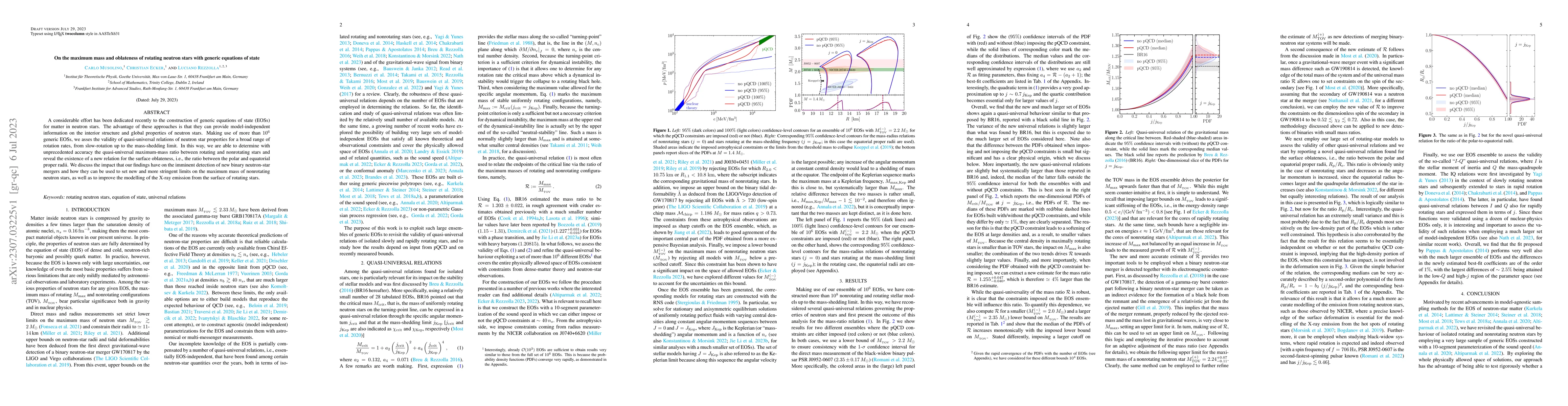Thumbnail for On the maximum mass and oblateness of rotating neutron stars with
  generic equations of state