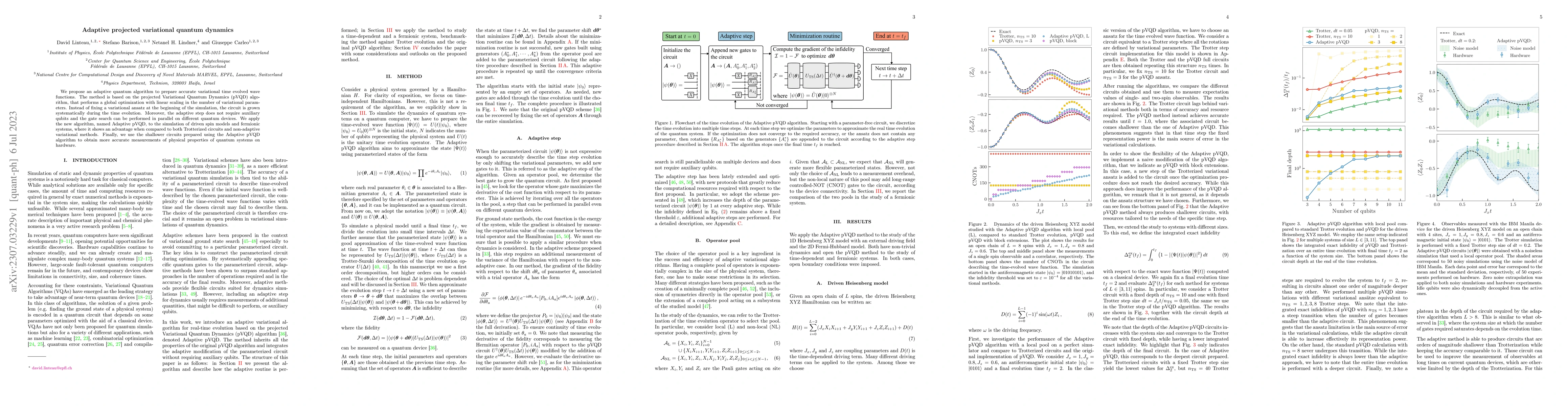 Thumbnail for Adaptive projected variational quantum dynamics
