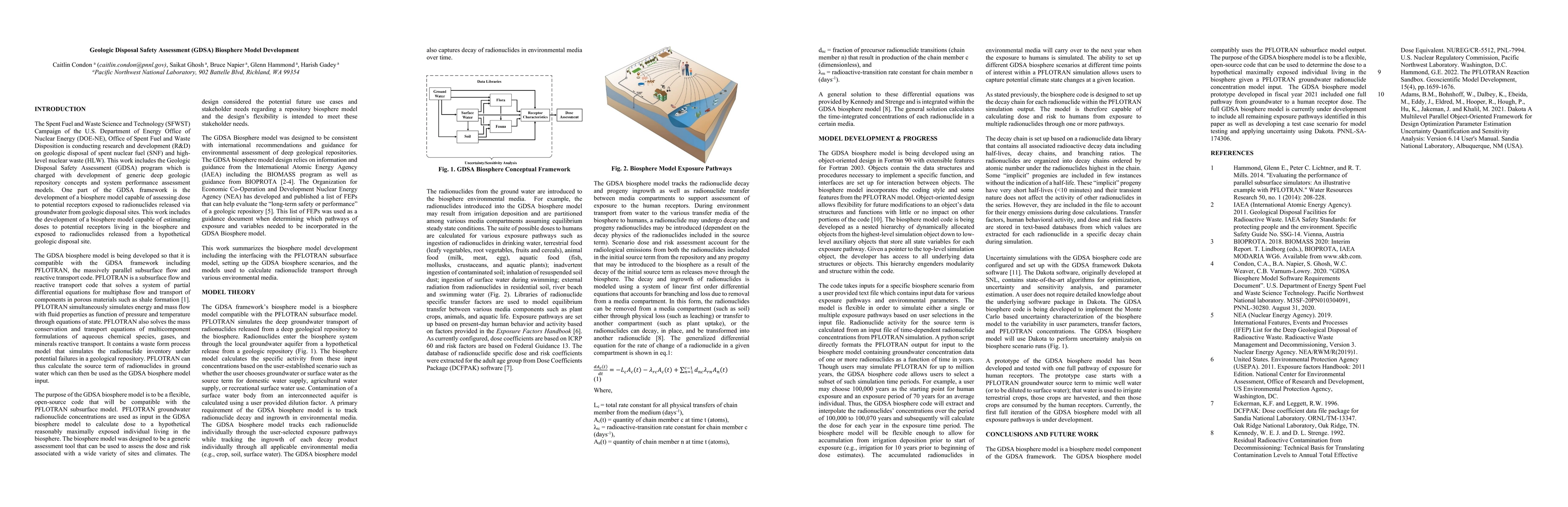 Thumbnail for Geologic Disposal Safety Assessment (GDSA) Biosphere Model Development