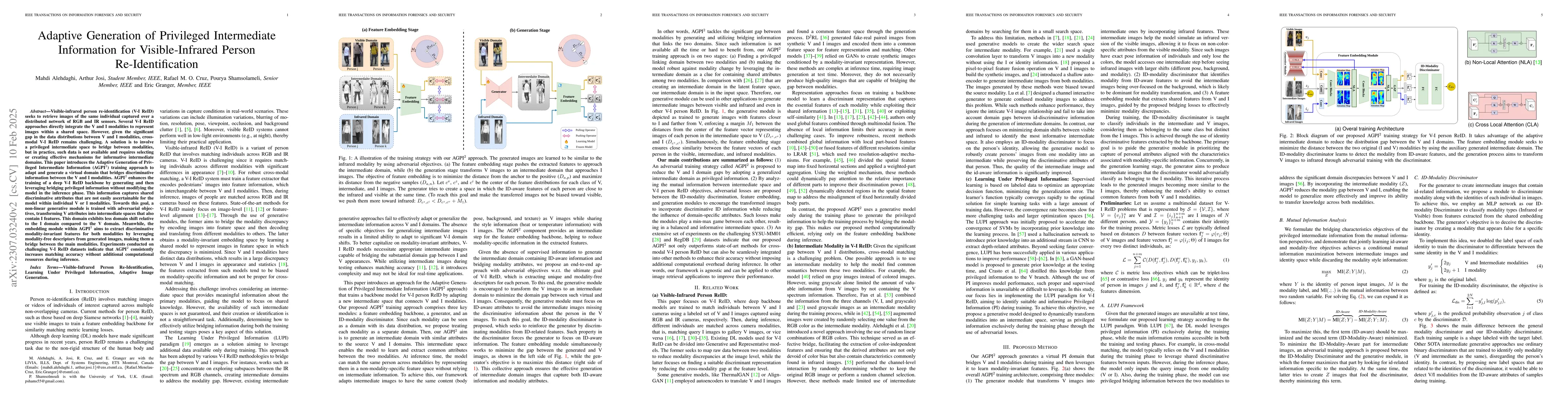Thumbnail for Adaptive Generation of Privileged Intermediate Information for
  Visible-Infrared Person Re-Identification