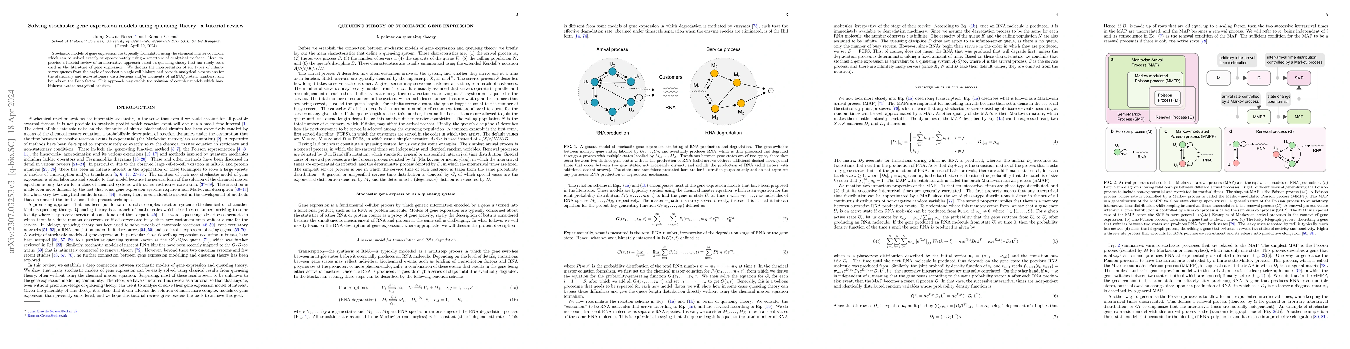 Thumbnail for Solving stochastic gene expression models using queueing theory: a
  tutorial review