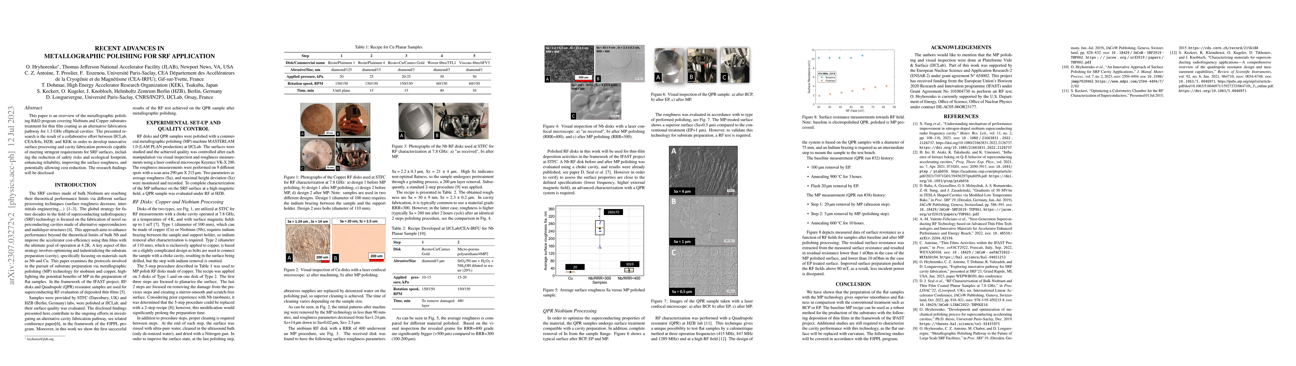 Thumbnail for Recent advances in metallographic polishing for SRF application