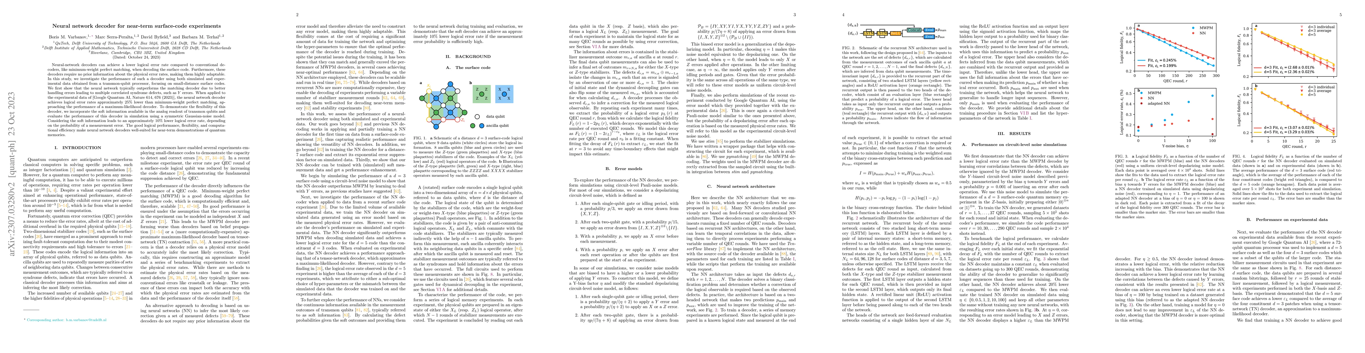 Thumbnail for Neural network decoder for near-term surface-code experiments