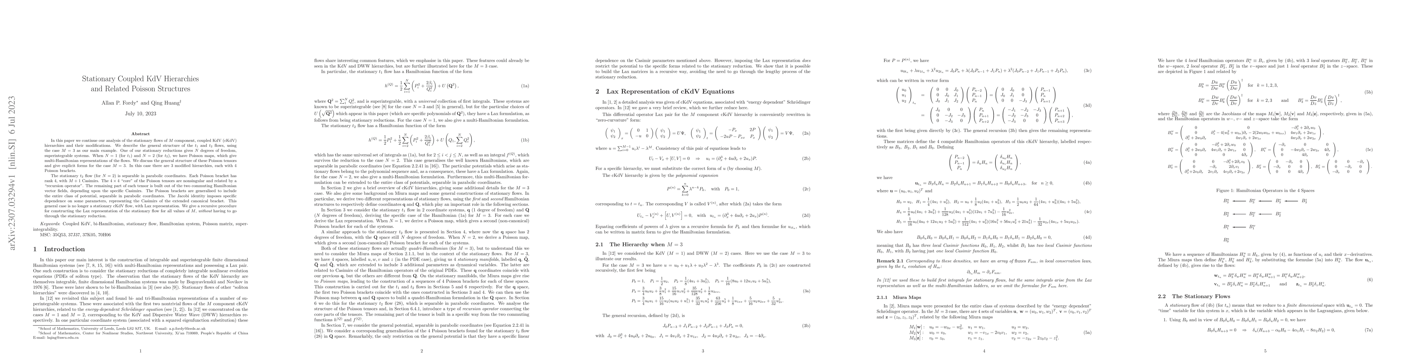 Thumbnail for Stationary Coupled KdV Hierarchies and Related Poisson Structures