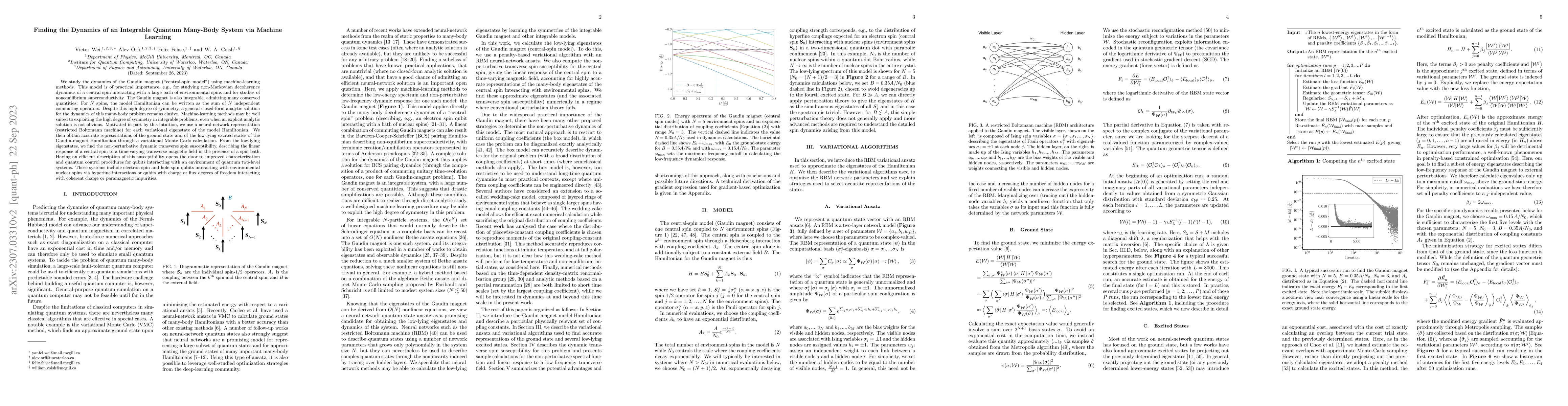Thumbnail for Finding the Dynamics of an Integrable Quantum Many-Body System via
  Machine Learning